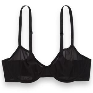 NEW Aerie bra 32C Smoothez Mesh Unlined Full Coverage Black Underwire Pushup NWT